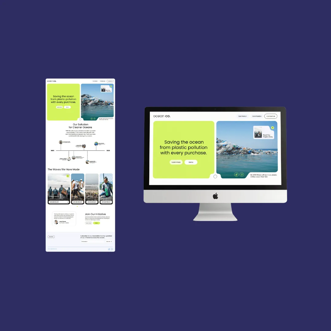Ocean Co website plastic pollution